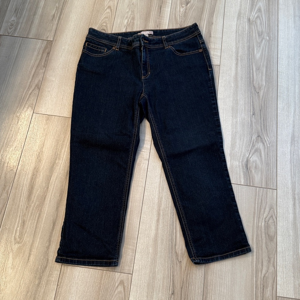 Chico's Dark Crop Indigo Straight Jeans - size 10 (1.5